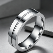 Simple Car Line Men s Titanium Steel Ring Zircon Couple Ring