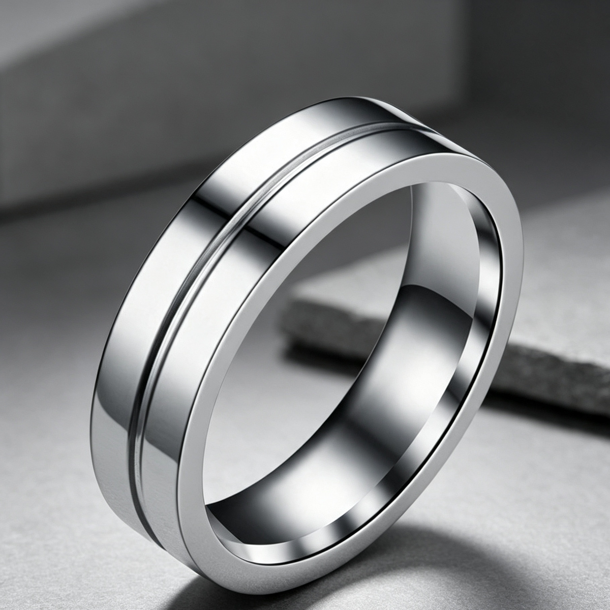 Simple Car Line Men s Titanium Steel Ring Zircon Couple Ring