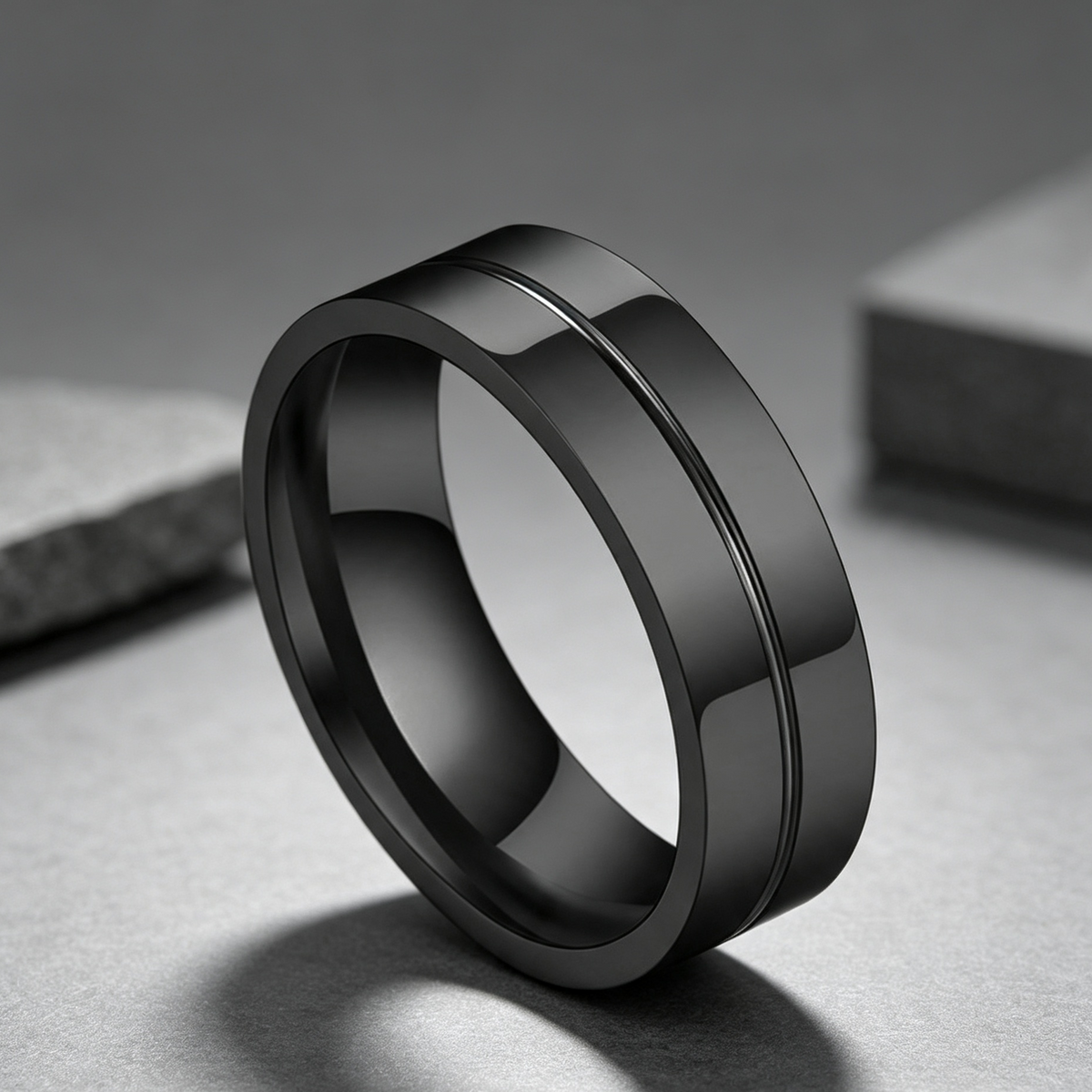 Simple Car Line Men s Titanium Steel Ring Zircon Couple Ring