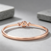Three diamond copper zircon joint rings