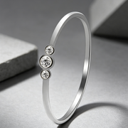 Three diamond copper zircon joint rings