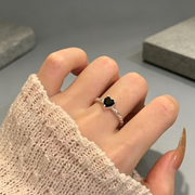 Sweet Cool Style Black Zircon XINGX Ring For Women