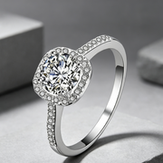 Wedding Rings for Women Silver Color Jewelry Luxury Rings Engagement Square Bague Cubic Zirconia