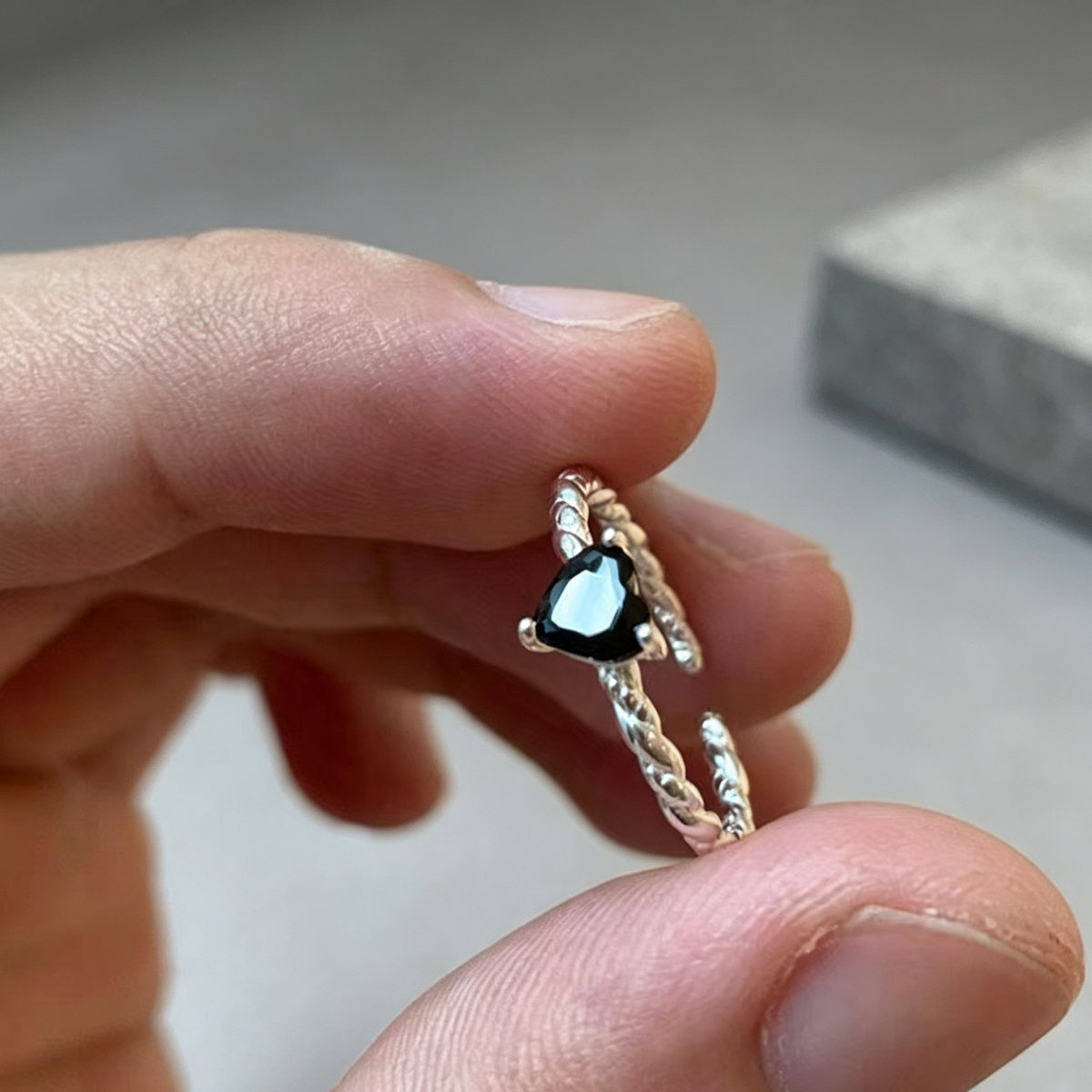 Sweet Cool Style Black Zircon XINGX Ring For Women
