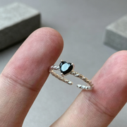 Sweet Cool Style Black Zircon XINGX Ring For Women