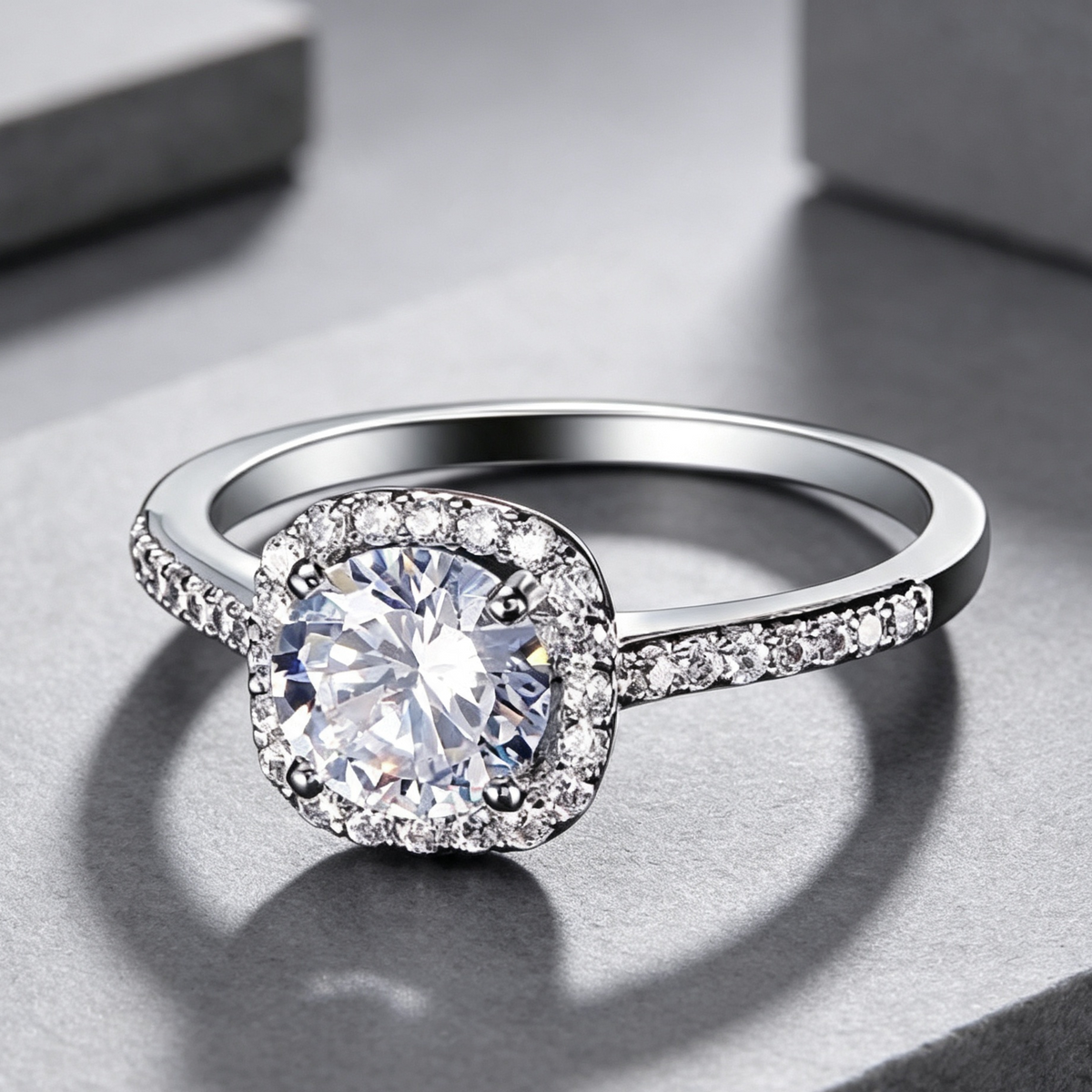 Wedding Rings for Women Silver Color Jewelry Luxury Rings Engagement Square Bague Cubic Zirconia