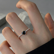 Sweet Cool Style Black Zircon XINGX Ring For Women