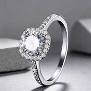 Wedding Rings for Women Silver Color Jewelry Luxury Rings Engagement Square Bague Cubic Zirconia
