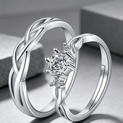Moissanite Couple Engagement Rings