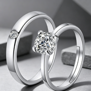 Moissanite Couple Engagement Rings