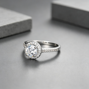 Micro Inlaid AAA Zircon White Gold Diamond Ring