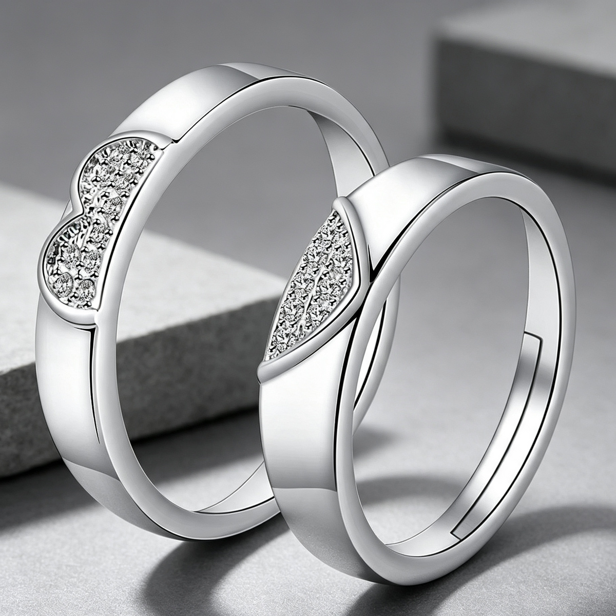 Moissanite Couple Engagement Rings