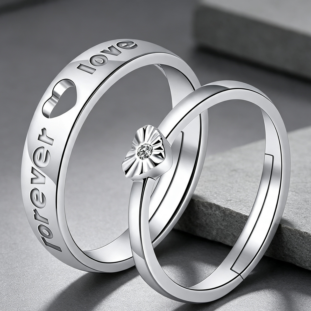 Moissanite Couple Engagement Rings