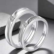 Moissanite Couple Engagement Rings