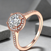 Micro Inlaid AAA Zircon White Gold Diamond Ring