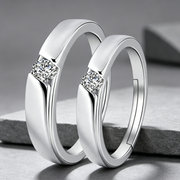 Moissanite Couple Engagement Rings