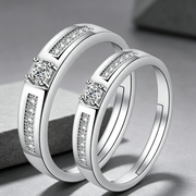 Moissanite Couple Engagement Rings