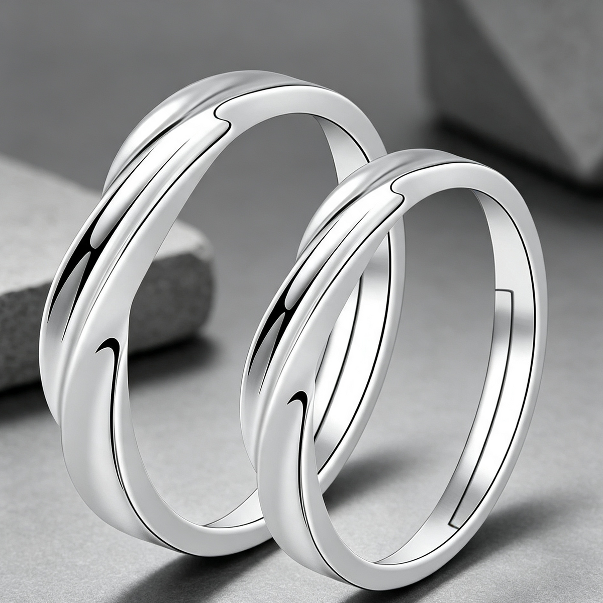 Moissanite Couple Engagement Rings