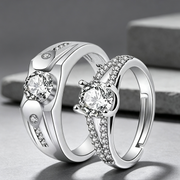 Moissanite Couple Engagement Rings
