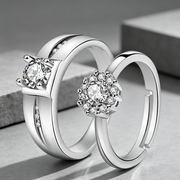 Moissanite Couple Engagement Rings