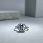 Micro Inlaid AAA Zircon White Gold Diamond Ring