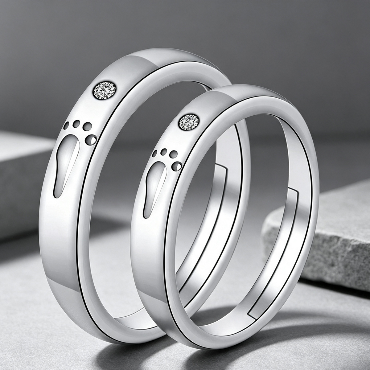 Moissanite Couple Engagement Rings