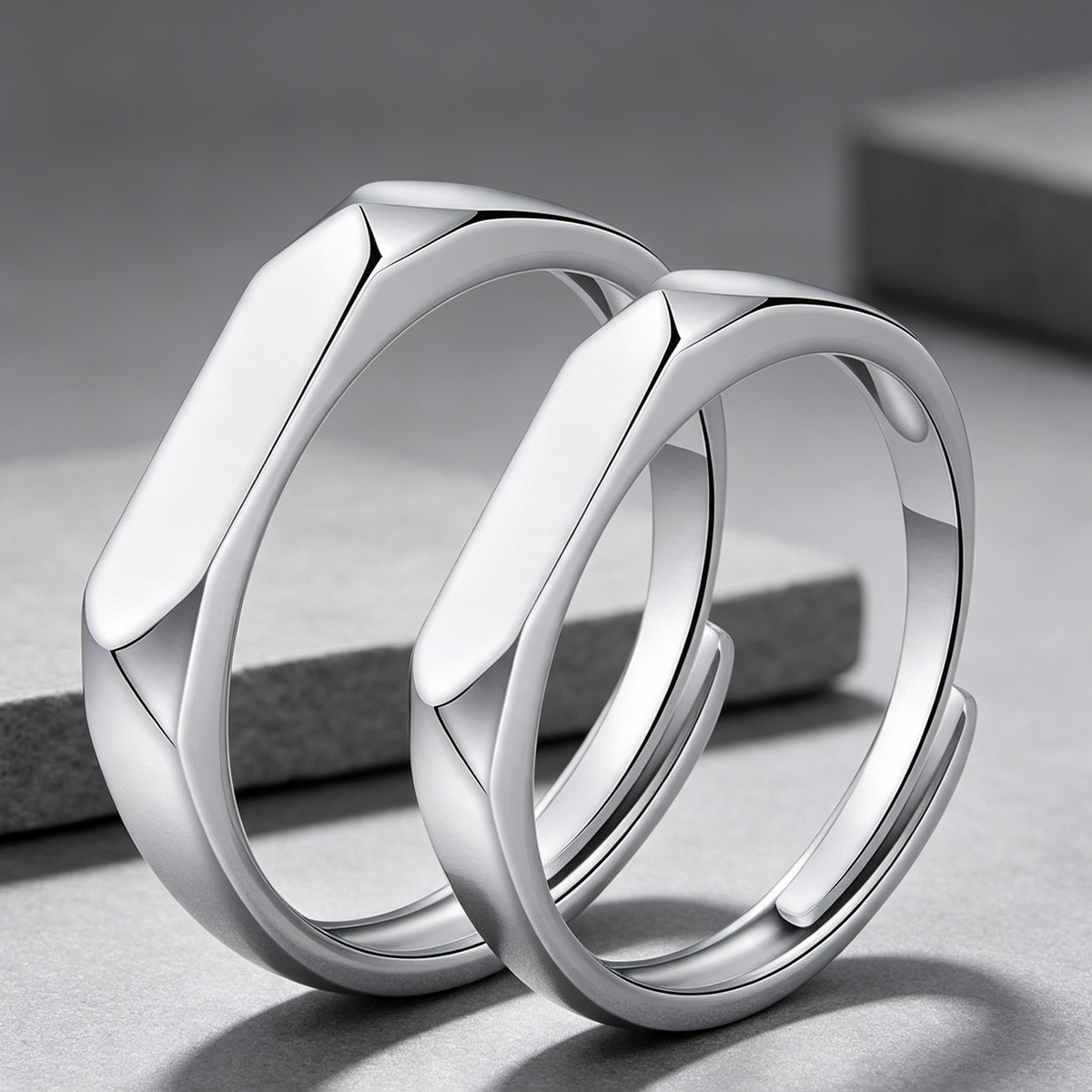 Moissanite Couple Engagement Rings
