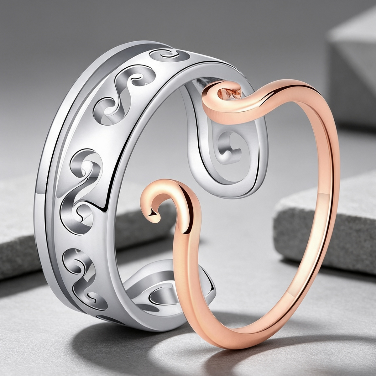 Moissanite Couple Engagement Rings