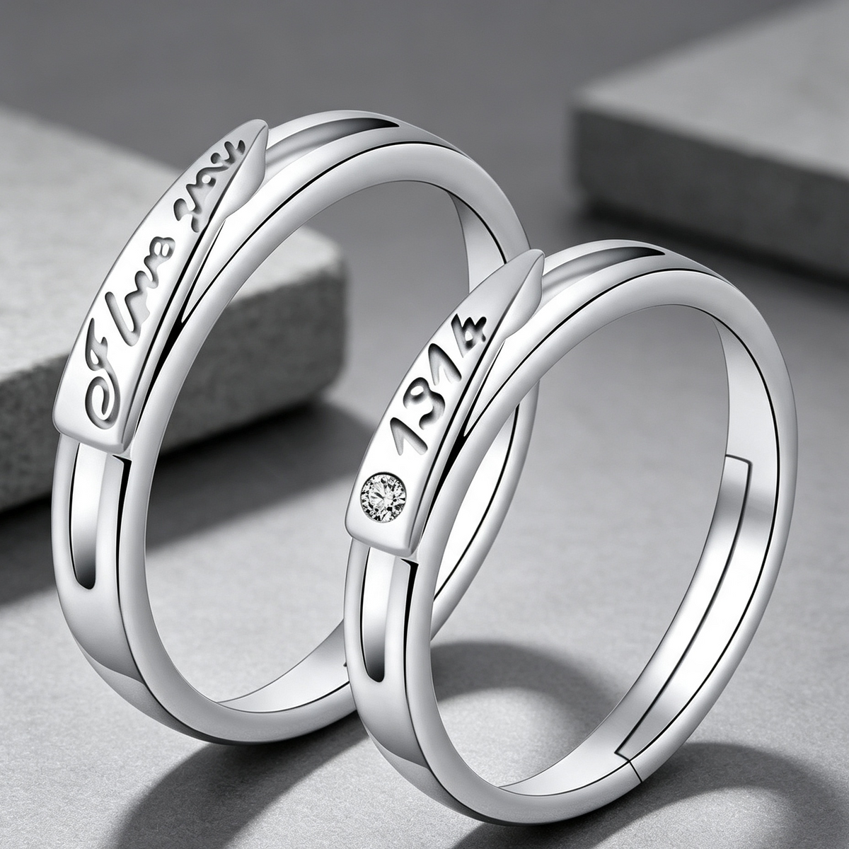 Moissanite Couple Engagement Rings