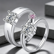 Moissanite Couple Engagement Rings