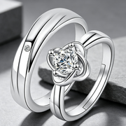 Moissanite Couple Engagement Rings