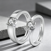 Moissanite Couple Engagement Rings