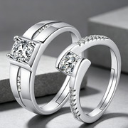 Moissanite Couple Engagement Rings