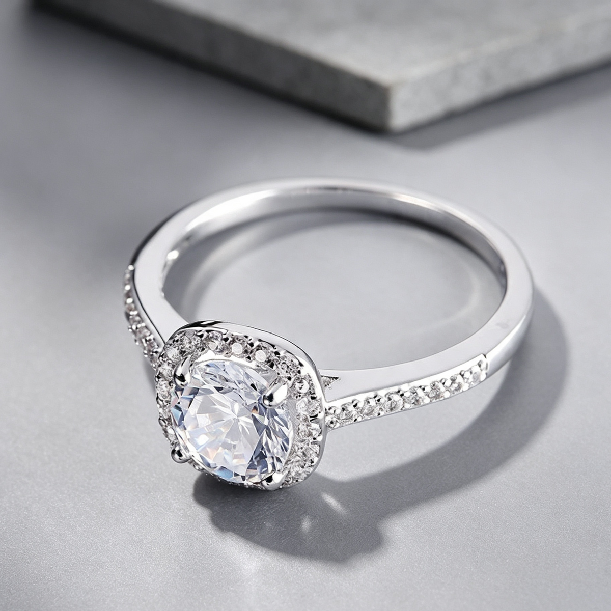 Wedding Rings for Women Silver Color Jewelry Luxury Rings Engagement Square Bague Cubic Zirconia