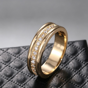 Simple Golden Sliver Rhinestones Ring Copper Plated RIngs Fashion Jewellery