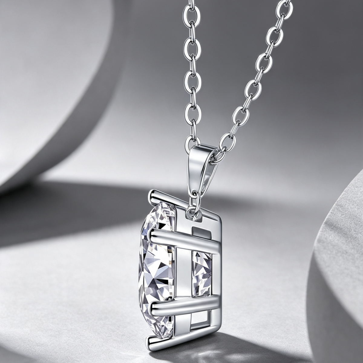 Afternoon Rose - A Fashionable And Luxurious Diamond Jewelry Pendant Set With 1-carat, 2-carat And 3-carat Moissanite S925 Sterling Silver And Platinum Plating