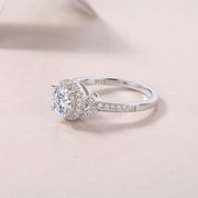 Lighthouse Large Diamond Ring Luxury Fashion Set Moissanite Silver Ring