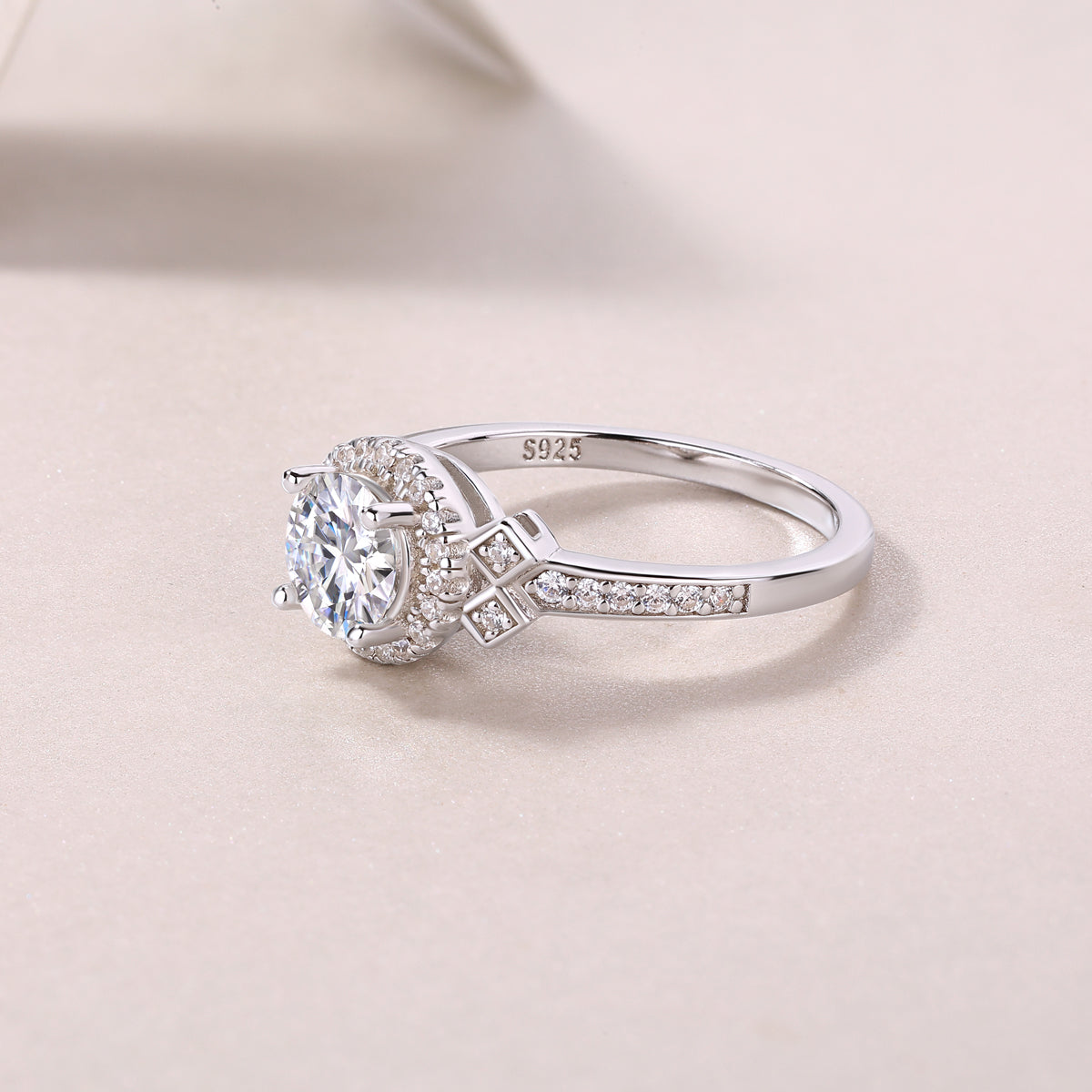 Lighthouse Large Diamond Ring Luxury Fashion Set Moissanite Silver Ring