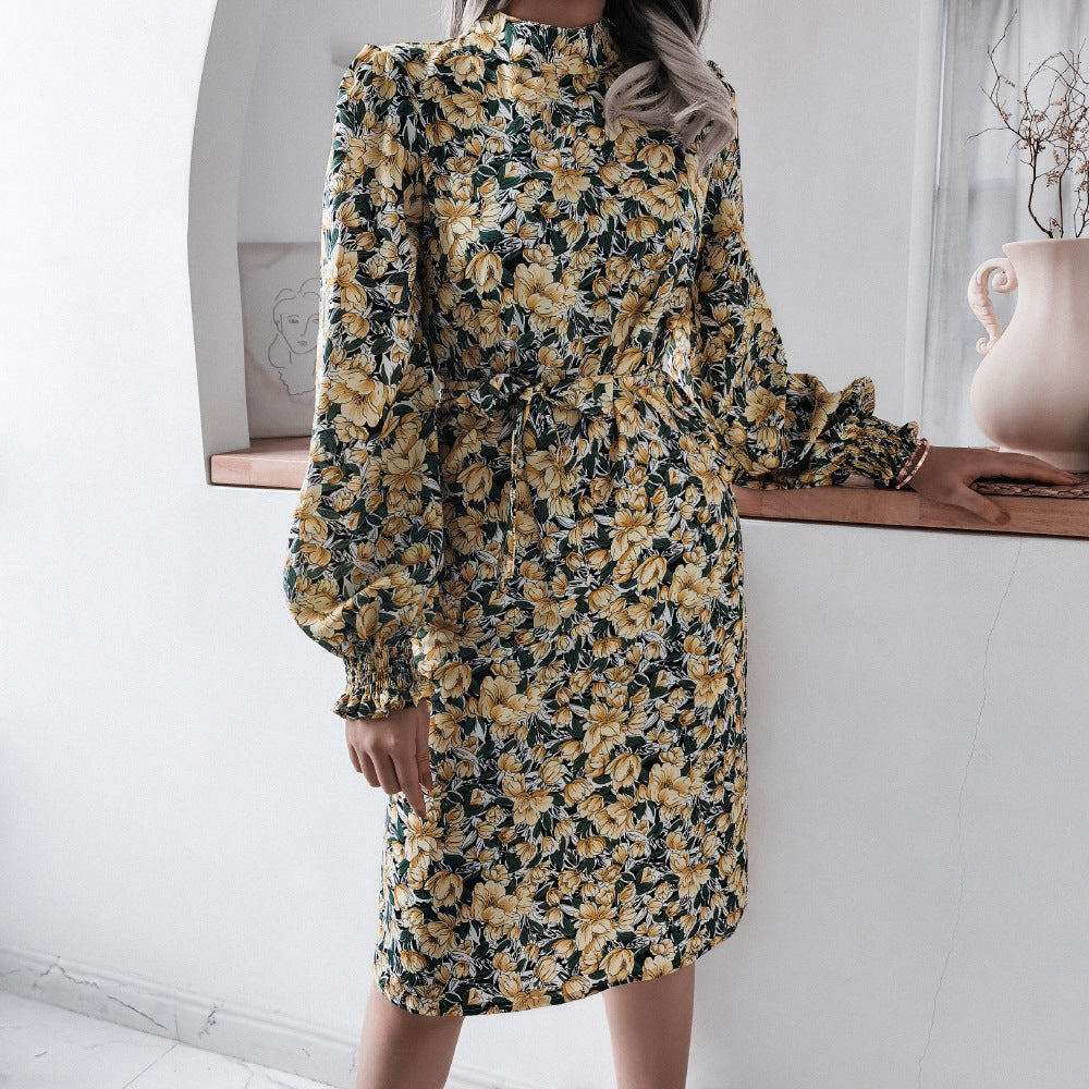 Roxy - Collar Floral Long Sleeve Dress