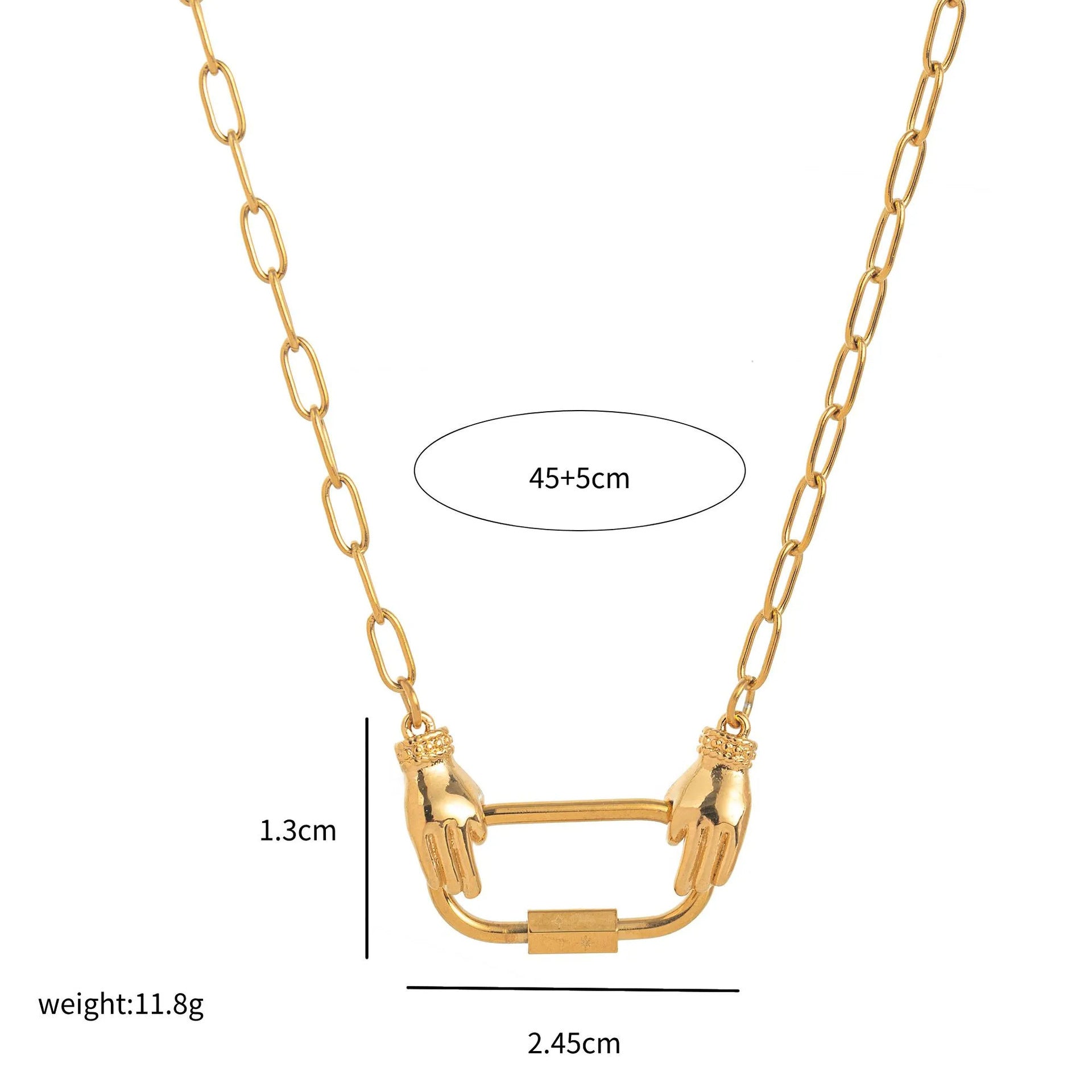 Stainless Steel DIY Vacuum Plating 18K Gold Color Protection Necklace