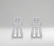Human March Luxury Fashion Diamond Earrings Stud Inlaid With Mosan Diamond Silver Jewelry