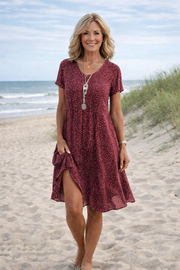 Evelyn | Flowy Short Sleeve Dress