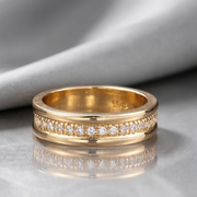Simple Golden Sliver Rhinestones Ring Copper Plated RIngs Fashion Jewellery