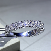 Simple Luxury Inlaid Waterdrop Rhinestone Rings Women's Simple