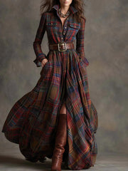 Beatriz | Retro Checkered Maxi Dress