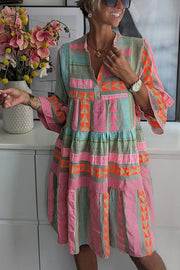 Elodie™ Chic V-Neck Cotton Hemp Dress