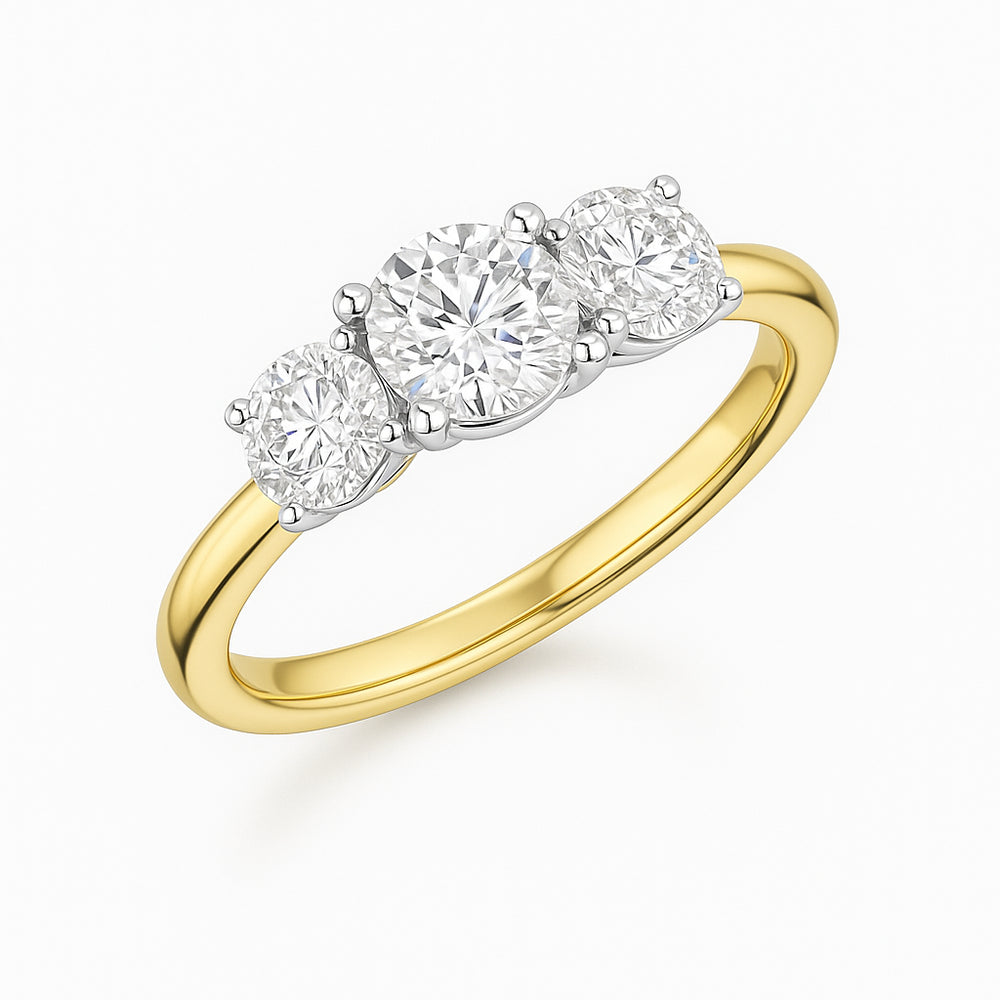 CTW Diamond Triple Stone Ring 7"