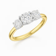 CTW Diamond Triple Stone Ring 7"