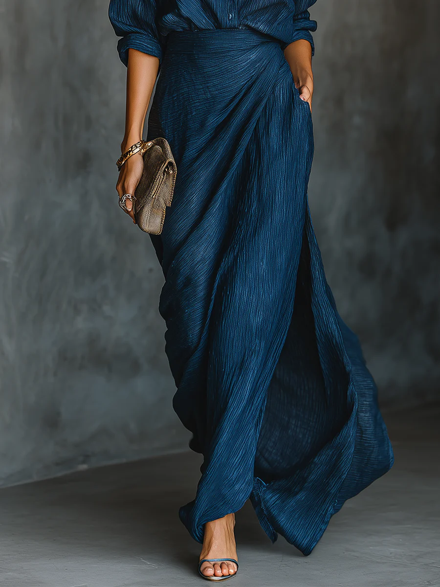 Celeste | Dark Blue Maxi Set