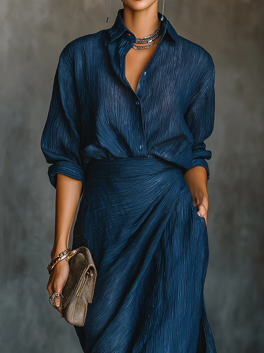 Celeste | Dark Blue Maxi Set